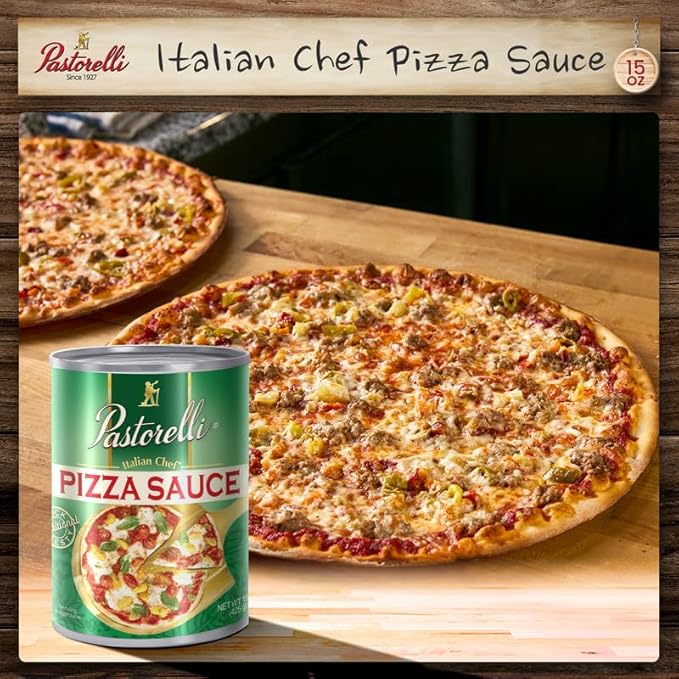 Pastorelli Pizza Sauce, Original Authentic Italian Pizza Sauce with Extra Virgin Olive Oil and Pecorino Romano Cheese Shredded, Since 1952 Family Pizza Sauce Recipe, 8 Ounce, 3-Pack