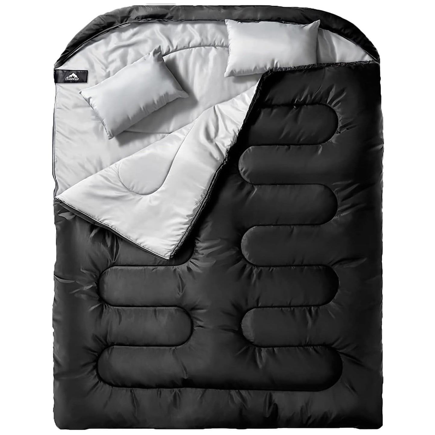 MEREZA Double Sleeping Bag for Adults Mens with Pillow, XL Queen Size Two Person Sleeping Bag for