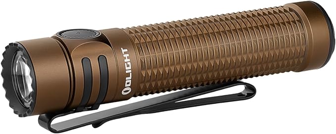 OLIGHT Warrior Mini3 1750 Lumens Rechargeable Tactical Flashlight with Dual Switch and Proximity Sensor, LED Light for EDC, Outdoor, Camping and Emergency (Desert Tan)