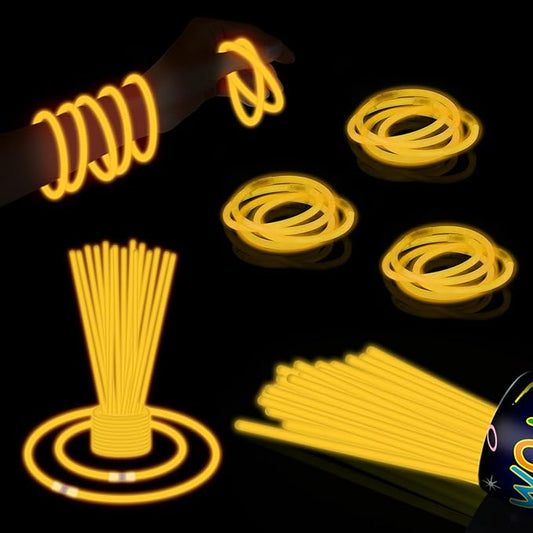 40 Pack 8??Orange Glow Sticks Bracelet Necklaces Bulk with 40 Connectors Neon Glow In The Dark Party favors Supplies for Holiday Birthday Party Decoration (Orange)