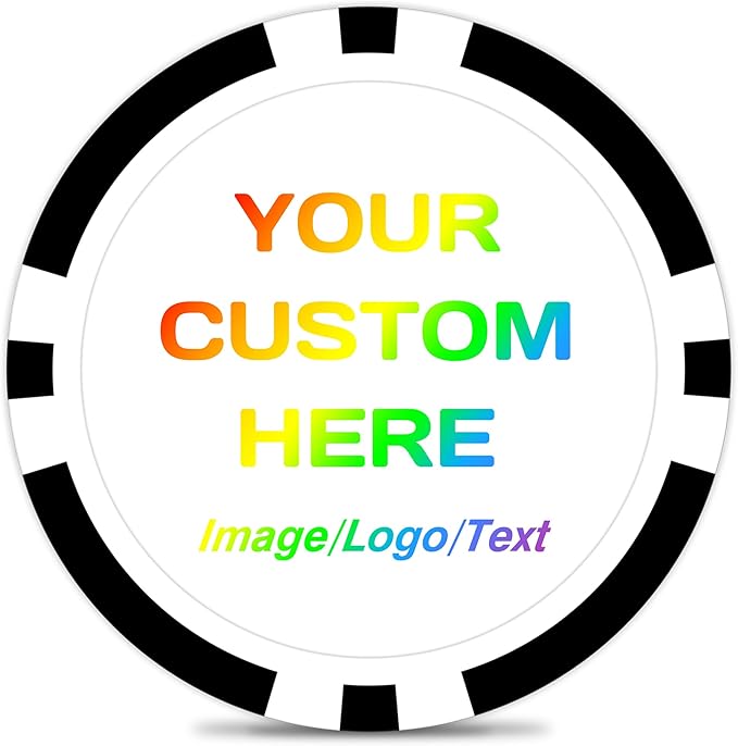 50-500 Custom Poker Chips, 11.5g Casino Size Clay Chips, Upload Your Image or Text for Personalization, for Bar Tokens, Poker Games or Event