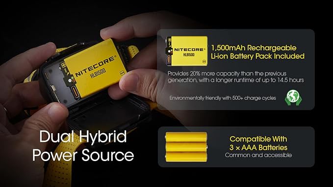 Nitecore UT27 Pro 800 Lumen Running Headlamp, Black, USB-C Rechargeable, Lightweight Perfect for Ultra-Trail, Hiking with White Light, Warm Light, and Red Light Sticker
