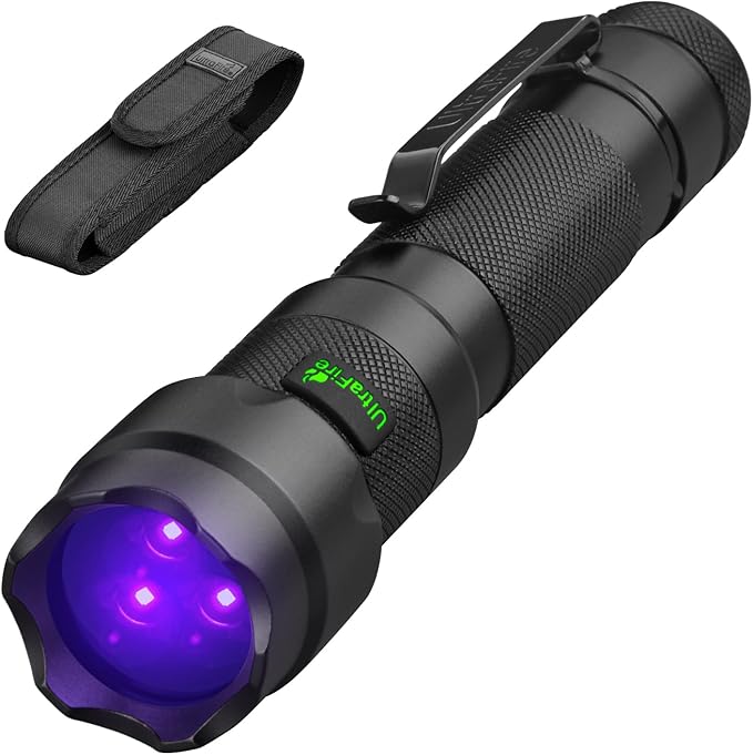 ULTRAFIRE 15W Rechargeable UV Flashlight - 365nm Blacklight Flashlight for Pet Urine Detection,Resin Curing,Minerals,Scorpion,Blood Trail Tracking UV Light 502UVS PRO