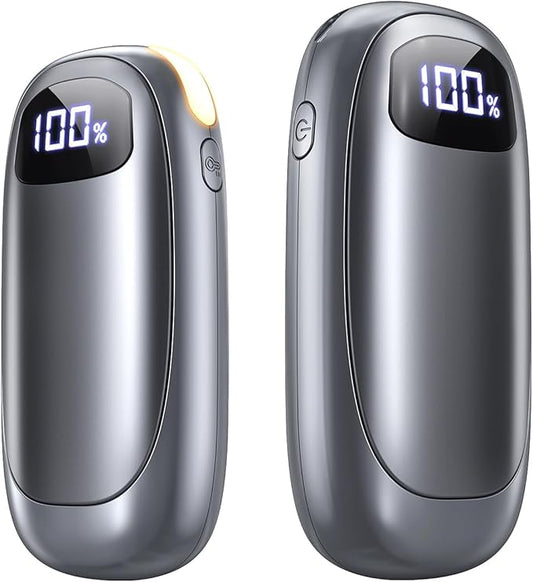 Hand Warmers Rechargeable 2 Pack, Electric Dual-Sided Heating with LED Display & Flashlight, Max 127?? 13Hrs Long Lasting Pocket Heater for Raynauds, Golf, Hunting Essentials, Gifts for Men Women