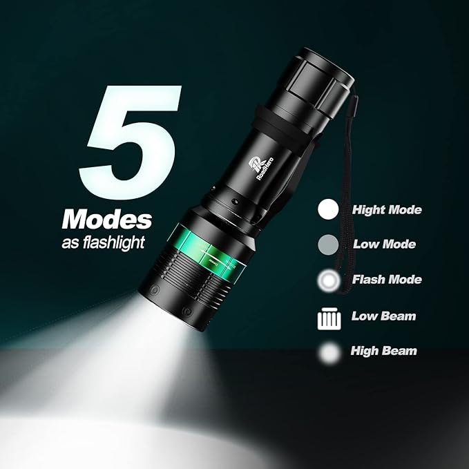 RoadHero 8 Pieces 16 Inch Traffic Wand with Strobe Modes LED Safety Signal Flashlight Wand with Wrist Strap and Side Clip for Traffic Control, Parking, Using 3 AAA Batteries, Batteries Not Included