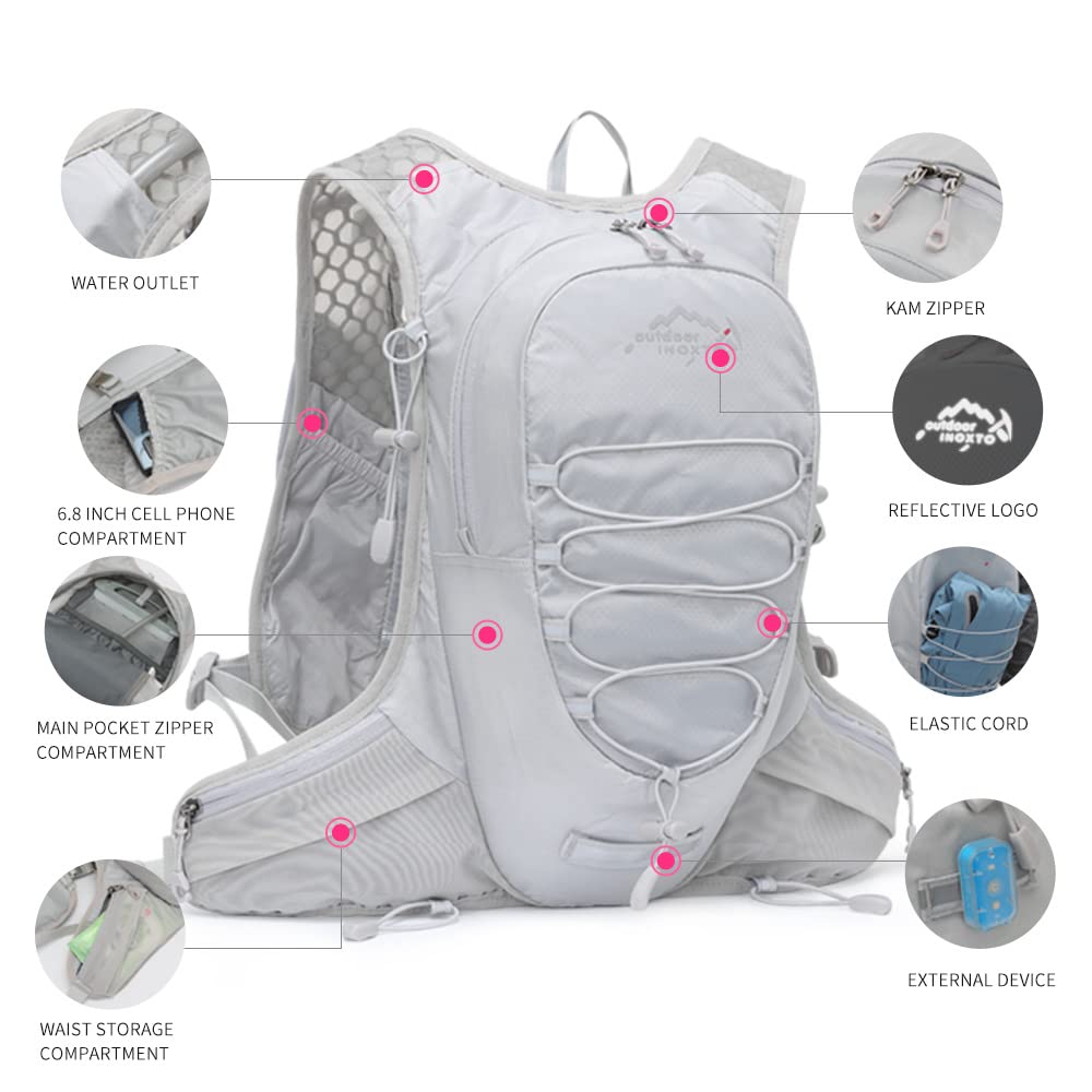 IX INOXTO Running Hydration Vest for Men & Women - 3L Water Backpack for Trail Running, Marathon