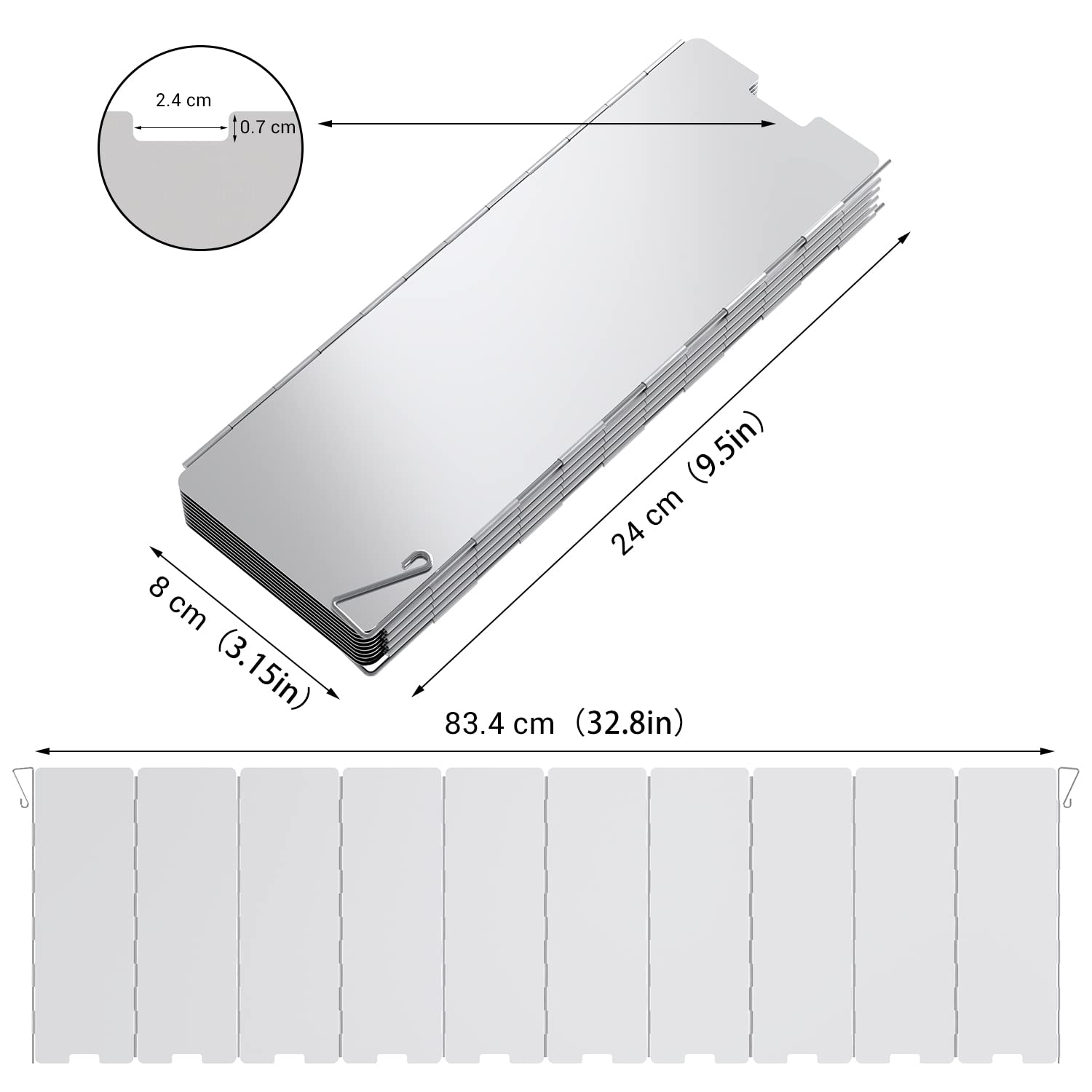 Camp Stove Windscreen, Ohuhu Camping Stove Windscreen 10 Plates Aluminum Folding Portable Camping