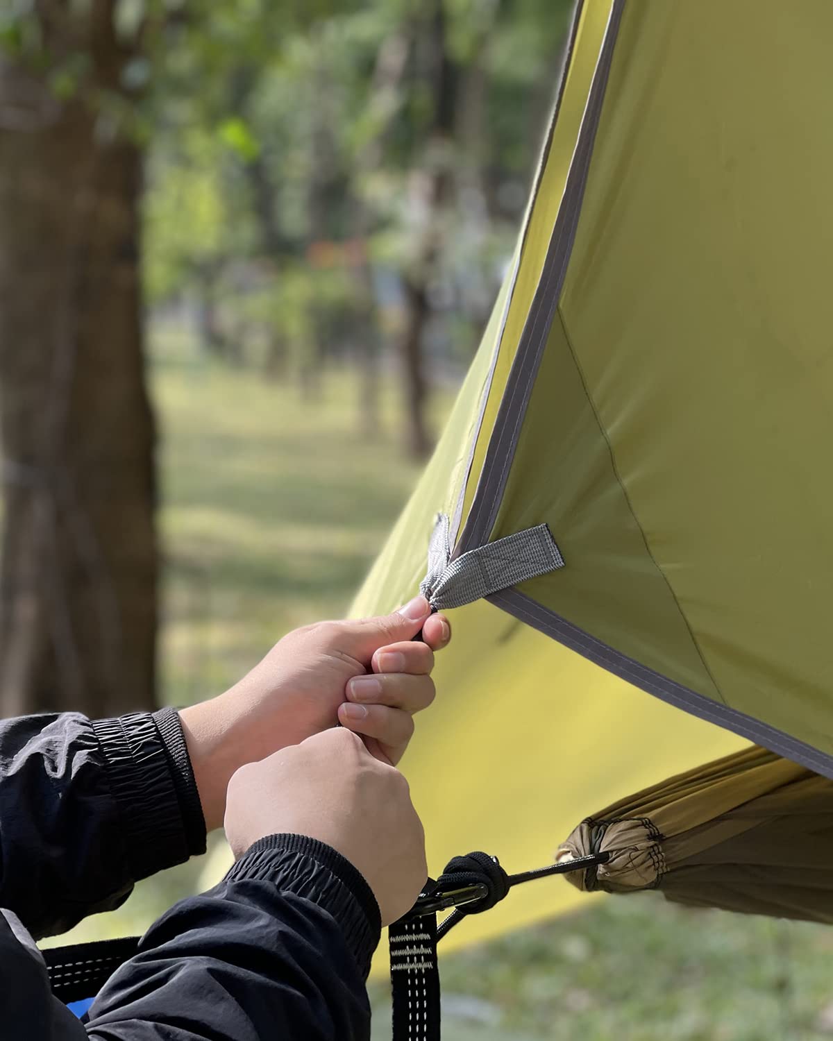 Sunyear Hammock Tent Rain Fly-Camping Hammock Outdoor Tarp-Small Door Design-Keep Side Wind