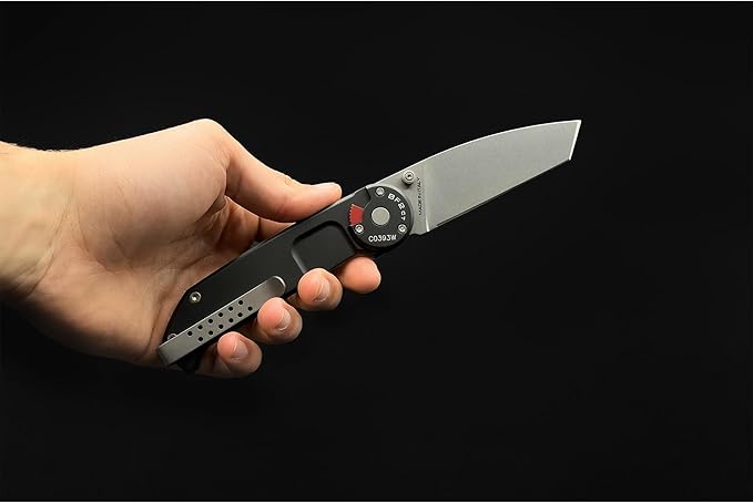 Extrema Ratio - BF2 CT (STONE WASHED), Folding Knife, Böhler N690 stainless steel blade hardened to 58 HRC, stone-washed finish, smooth anticorodal aluminum handle, dual guards, reversible clip