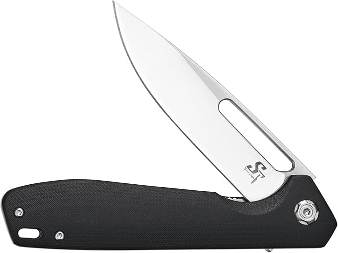 Sitivien ST801 Folding Knife,8Cr18Mov Steel Blade with G10 Handle Pocket Knife EDC Tool Knife for Outdoor Survival, Camping, Hiking,Hunting(Black) …