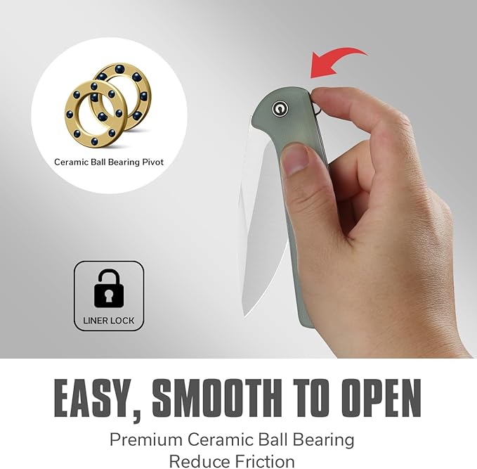 CIVIVI Primitrox Folding Knife for EDC, Flipper Pocket Knife with 3.48" Nitro-V Blade G10 Handle for Everyday Carry C23005A-1