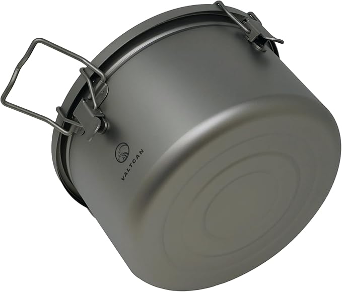 Valtcan 3200ml Titanium Rice Cooker Pot Home and Camping Backpacking Bento Lunch Box with locking Lid for Rapid Easy Rice Making 867g