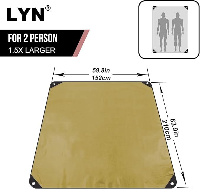 LYN Heavy Duty Emergency Blanket Survival Gear Waterproof Insulated Blanket Emergency Tarp for Camping, Hiking, Bushcraft