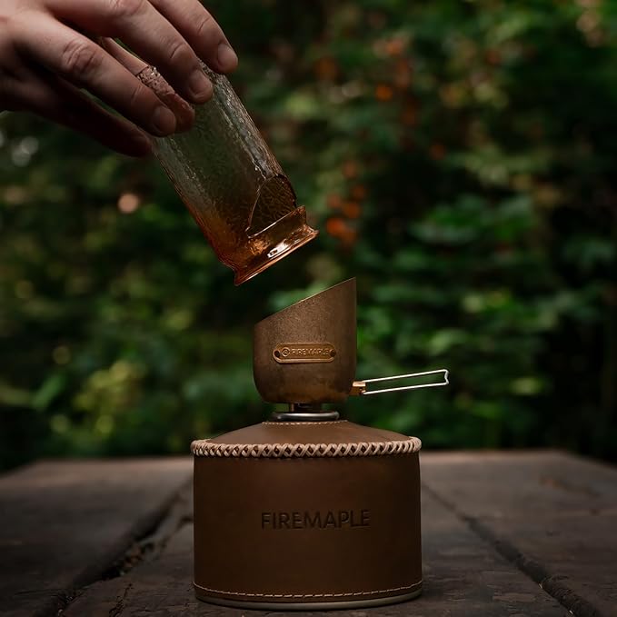 Fire-Maple Orange Camping Lantern Glass, Steel & Aluminum | Propane or Isobutane Fuel Canister Beautiful Lights | NO Mantles Needed | Propane Lanterns for Camping, Emergency Essential