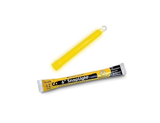 Cyalume Yellow Emergency Glow Sticks - Premium 6??SnapLight Survival Glow Sticks with 8 Hour Duration for Use as Emergency Flares and Hiking Safety Gear (Bulk Pack of 10 Safety Glow Sticks)