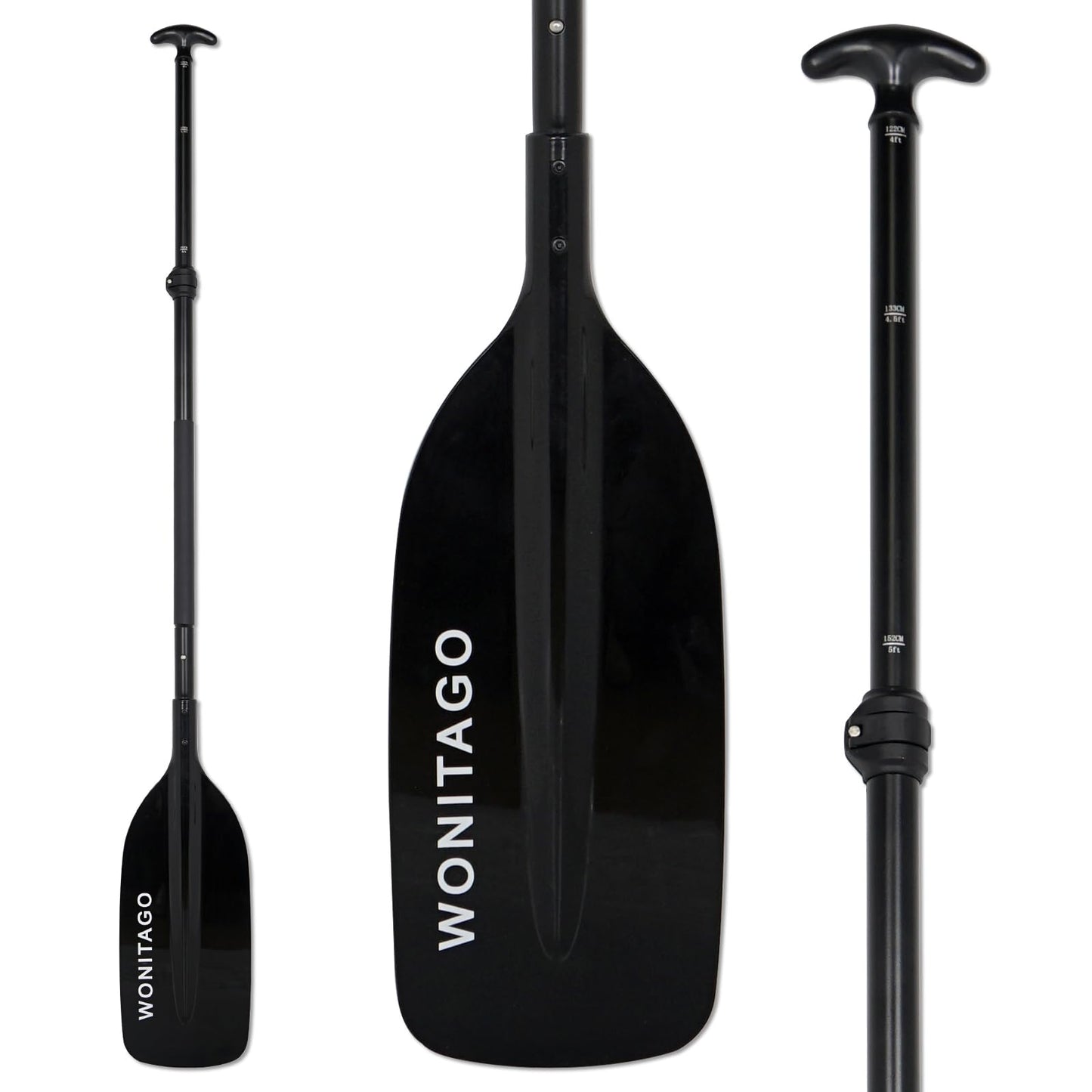 WONITAGO Adjustable Canoe Paddle, Collapsible Boat Paddle, 4-5 FT