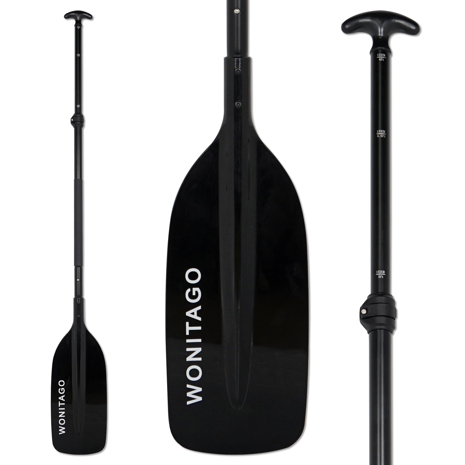 WONITAGO Adjustable Canoe Paddle, Collapsible Boat Paddle, 4-5 FT