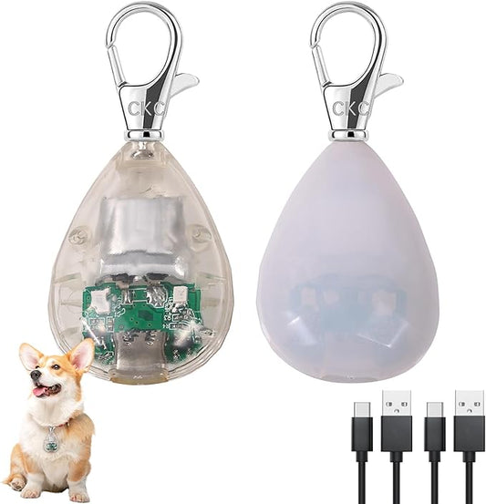 CHUKCHI 2Pack LED Rechargeable Dog Collar Lights, Light up Dog Collar, 3 Modes Dog Lights for Night Walking Waterproof Dog Light Safety for Running, Camping, Climbing, Bike