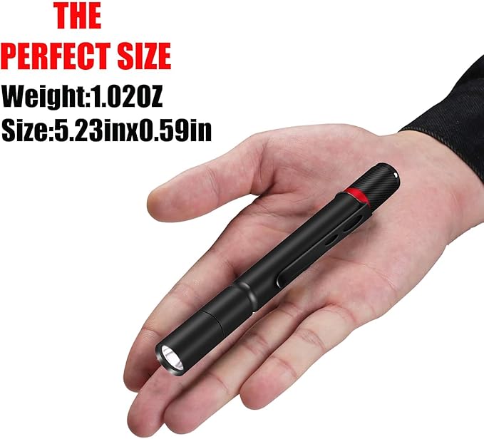 9 Pack LED Pen Light Flashlight Single Mode Aluminum Waterproof Mini Flashlight with Clip Pocket Pen Flashlights for Hurricane Work Camping Emergency