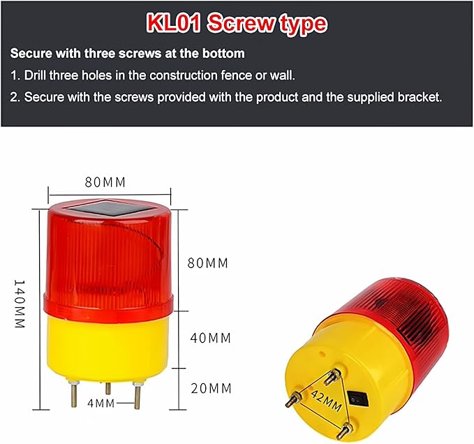 Solar Strobe Warning Light: Waterproof LED Flashing Safety Light Bright Warning Lamp Outdoor with Switch for Construction Traffic Dock Marine Beacon Road (6Pcs)