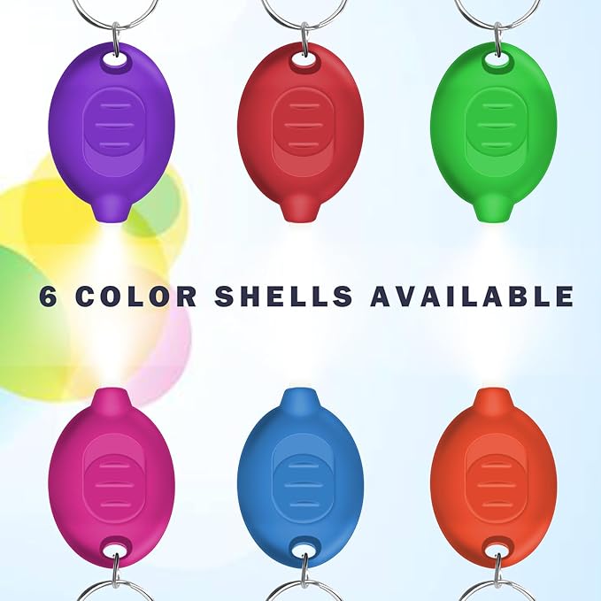 Mini LED Keychain Flashlight, Ultra Bright Tiny Flashlight, Small Keychain Flashlight White Light, Micro Pocket Key Ring LED Flashlight for Emergency Lighting - Multicolor Shell (32PCS)