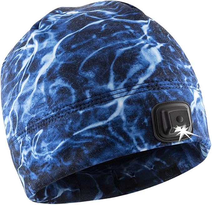 POWERCAP LED Hat Light 150 Lumens Rechargeable Fleece Beanie with Bright Built-in Headlamp Waterproof LED Warm One Size Cap (US, Alpha, One Size, Mossy Oak Elements 3.0)