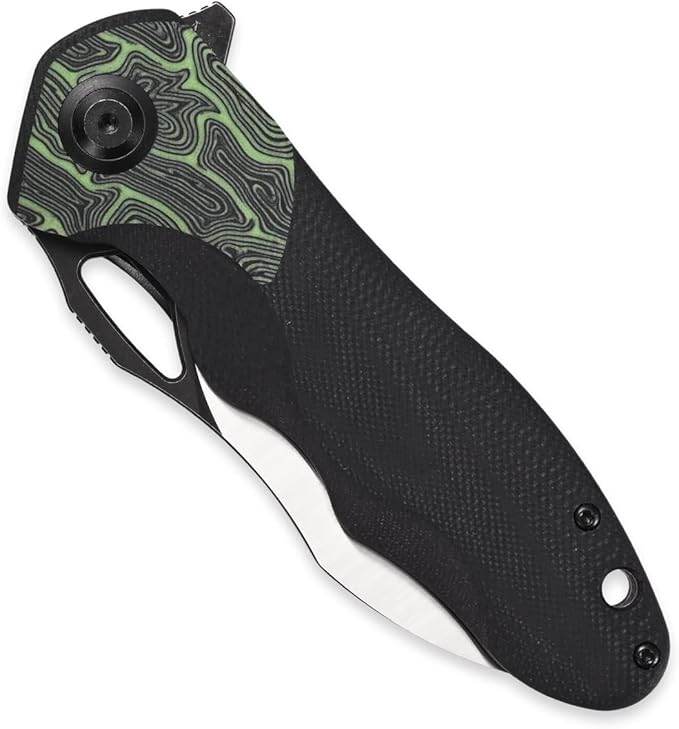 Sitivien ST154 Folding Knife, Sandvik 14C28N Steel Blade with G10 Handle,Chinese Zodiac Series EDC Tool Knifes for Camping Hunting Survival Hiking(Green)