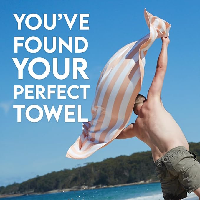 Dock & Bay Beach Towel - Quick Dry, Sand Free - Compact, Lightweight - 100% Recycled - Includes Bag - Cabana - Set of 6 - Extra Large (200x90cm, 78x35)