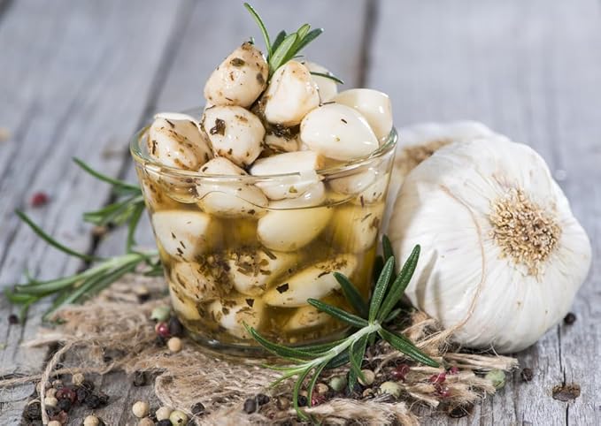 Sanniti Spanish Pickled Garlic in Oil with Herbs, 15.7 Ounces (Pack of 2)