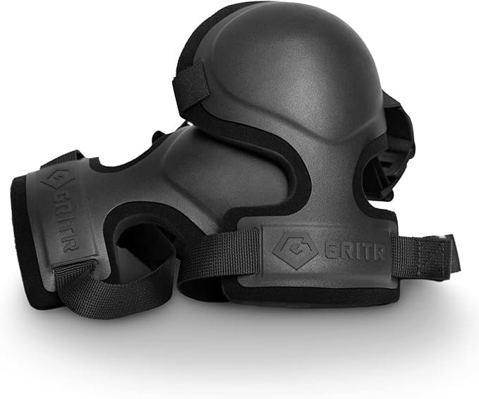 GRITR Tactical Knee Pads for Work, Hunting, Construction, Gardening, Paintball w/Foam Padding, Hard Shell & Adjustable Straps - Heavy Duty Professional Knee Protectors for Men & Women