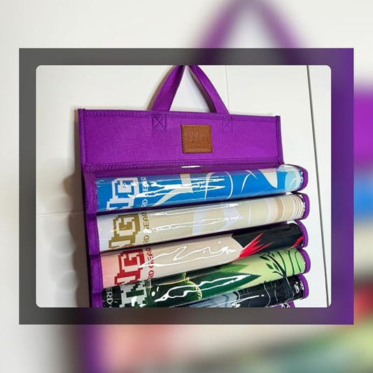 Nerd Gear Playmat Sanctuary - MTG Playmat Holder & Organizer Solution - Stores 12 TCG Mats + Tube - Ideal for Magic Playmats - Premium Playmat TCG Storage (Purple)
