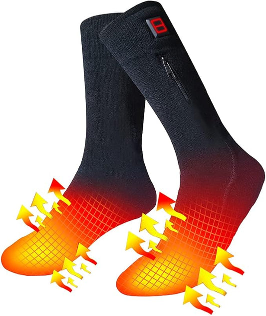 Rechargeable Battery Heated Socks Thermal Foot Warmer for Winter Electric Heated Hosiery for Men and Women