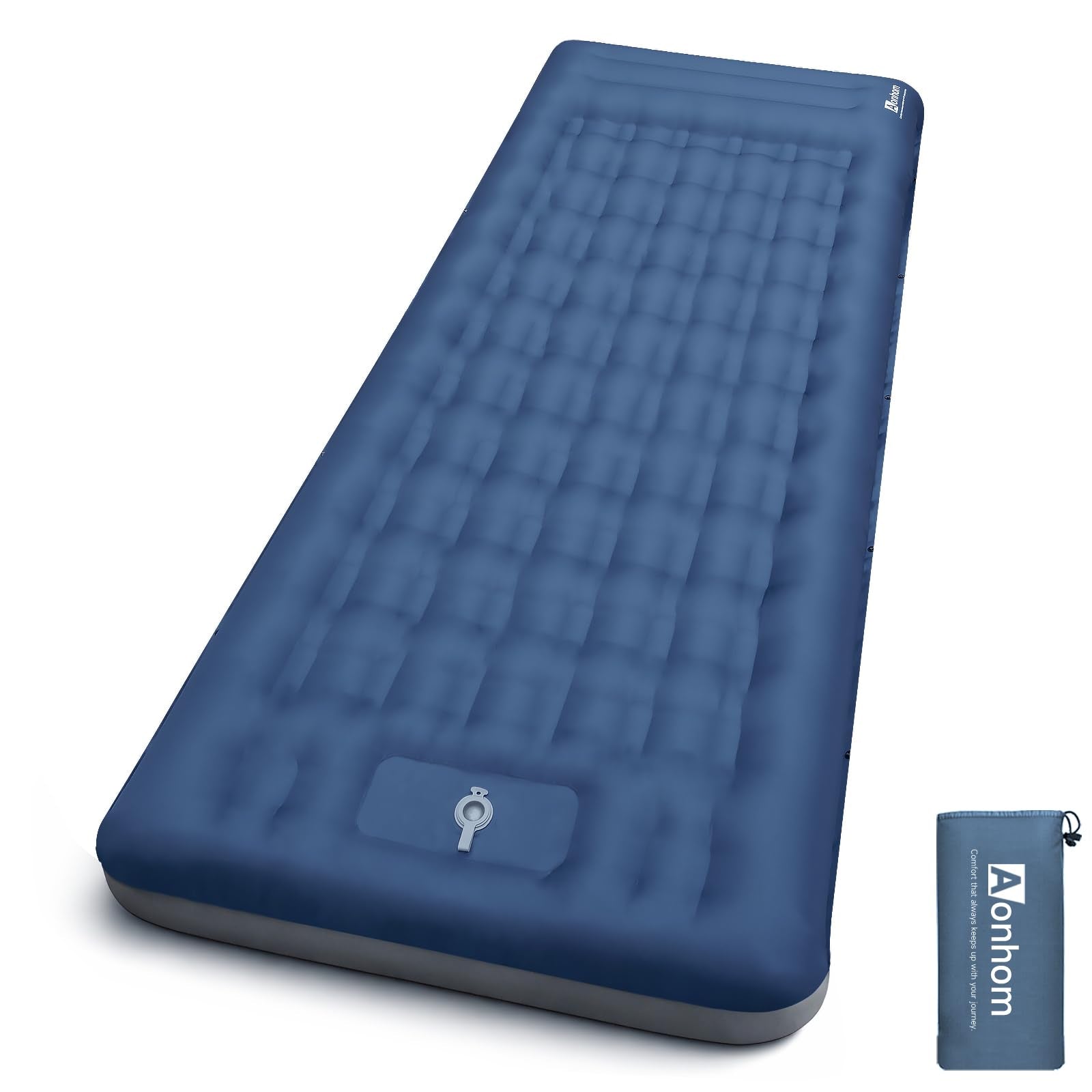 Aonhom Camping Sleeping Pad, 6" Extra Thick Sleeping Mat with Pillow Built-in Foot Pump, 32.7"