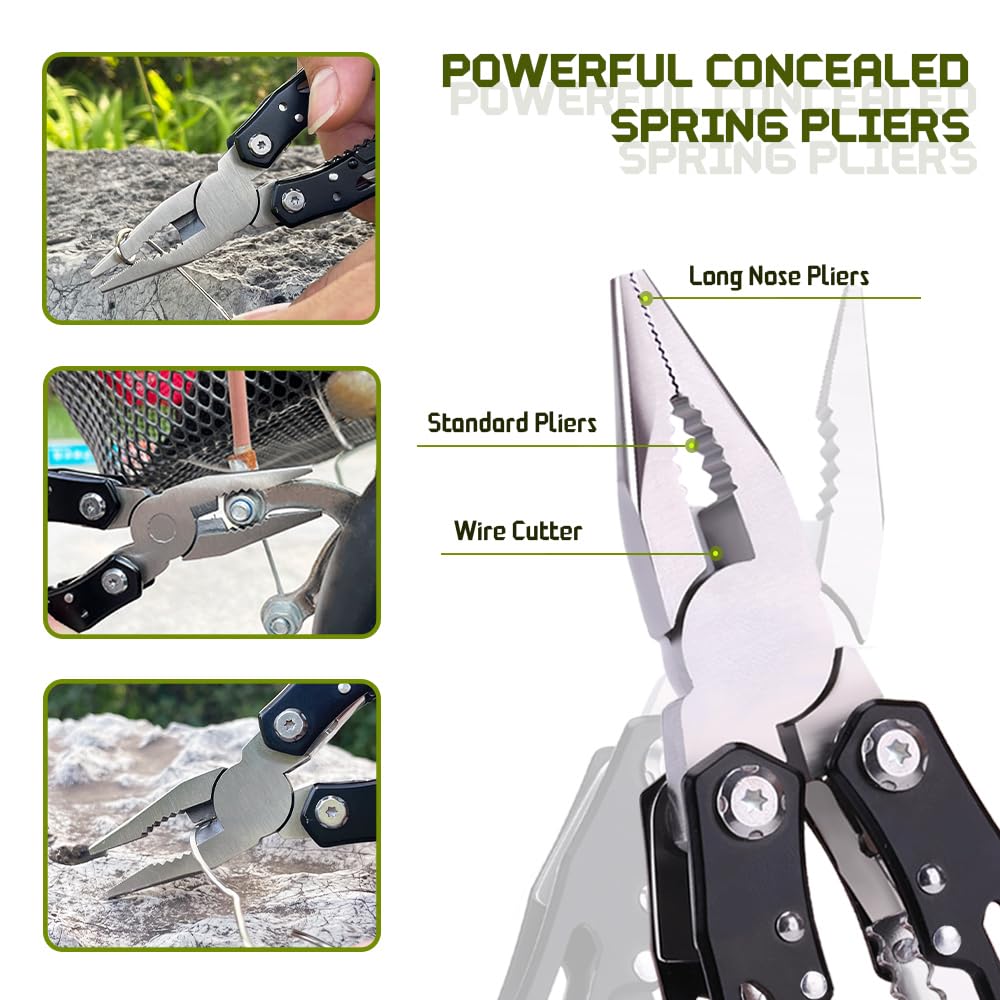 Samest 14 in 1 Multitool Pliers with Safety Lock, Professional Stainless Steel Pocket Knife
