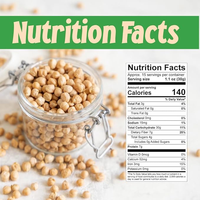 Sincerely Nuts Roasted and Unsalted Chickpeas (3 LB) Plant-Based Protein-Garbanzo Beans-Great Snack or Side Dish Alternative-Vegan, Kosher & Gluten-Free-Perfect Meal Addition for the Whole Family