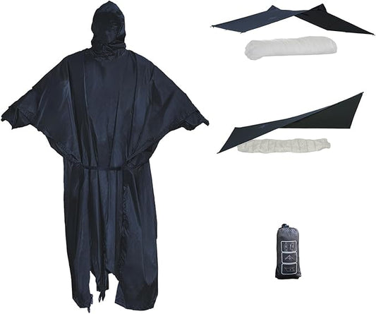onewind Hooded Rain Poncho, Silnylon Rain Coat Versatile Survival Shelter Waterproof Breathable Lightweight Poncho