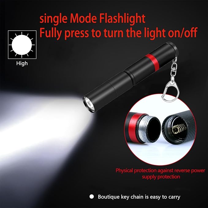 9 Pack Small Mini LED Keychain Flashlight Bulk, Keychain Light Single Mode AAA Battery Pen Flashlights Portable Bulk EDC (Everyday Carry) Pen Flash Lights