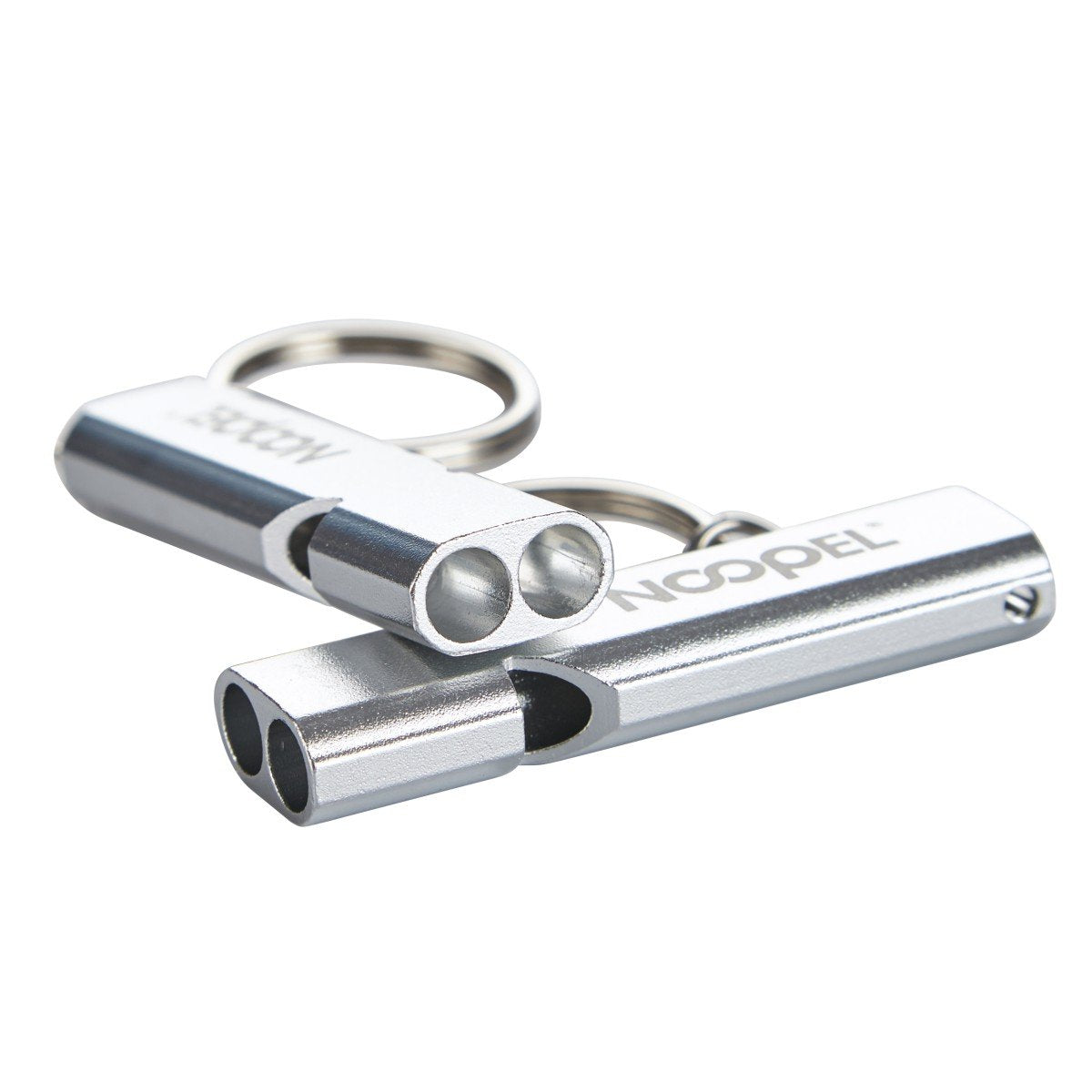 Noopel 2 Pack Survival Whistle with Lanyard and Keychain Double Tubes Emergency Safety Whistle with