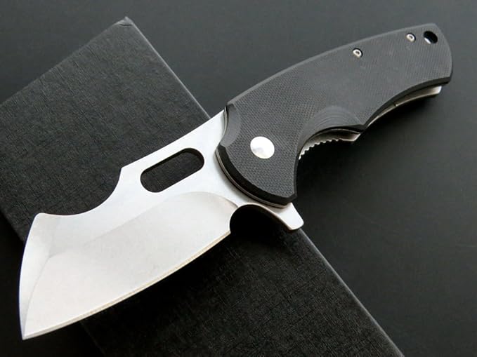 Eafengrow Pocket Knives D2 Blade and G10 Handle Folding Camping Knife Mini Outdoor Pocket Knife Survival Tool (EF13-black)