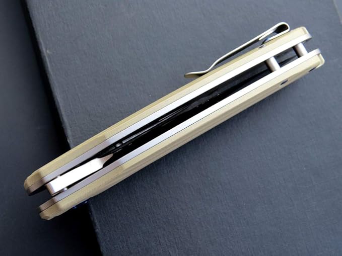 Eafengrow EF936 Pocket Knife,G10 Handle D2 Steel Blade Knife with Ball Bearing Safe Open Flipper Knife Liner Lock Tactical Tool Knives for Camping Survival Hiking (desert)