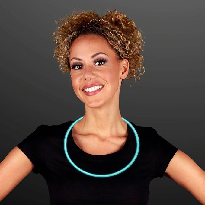 FlashingBlinkyLights 50 22" Premium Glow Stick Necklaces in Aqua