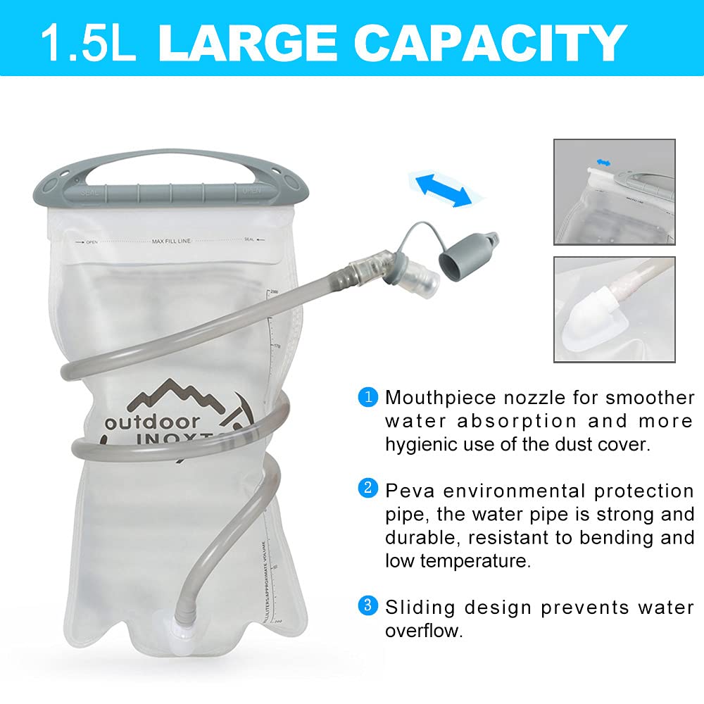 INOXTO Running Hydration Vest Backpack,Lightweight Insulated Pack with 1.5L Water Bladder Bag
