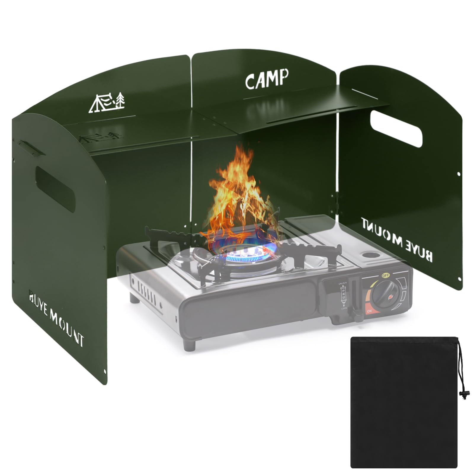 Camping Stove Windscreen 4 Plates Steel Camp Stove Windscreen Folding Outdoor Picnic Cooker Stove
