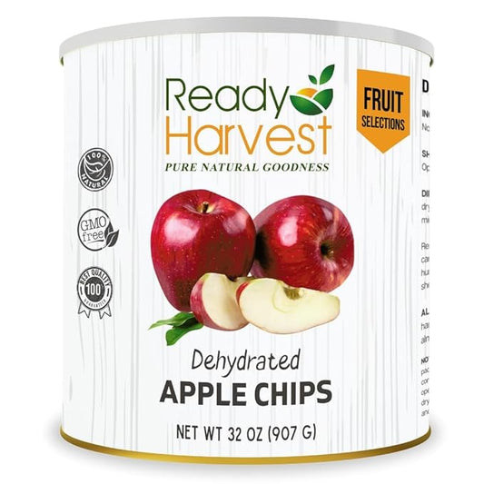 Ready Harvest Dehydrated Food - Apple Slices | Emergency Food | Camping & Survival Kits | #10 Can | 30-Year Shelf Life | Cans Filled to the Top