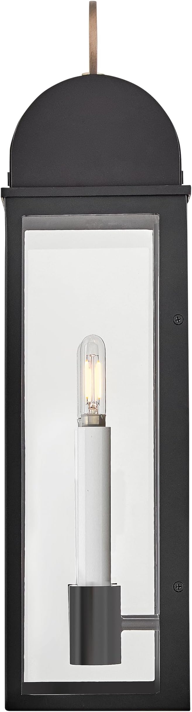 Hinkley Campbell Two Light Medium Outdoor Wall Mount Lantern - Wet Rated, Aluminum - Black Finish with Burnished Bronze Accent
