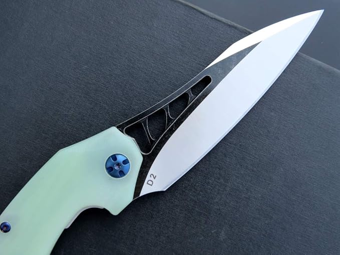 Eafengrow EF226 Folding Knives D2 Blade and G10 Handle Knife Outdoor Camping Hiking EDC Tools (Jade)