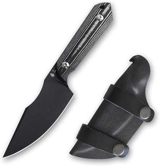 Kizer Harpoon Fixed Blade Knife, D2 Blade with Black Micarta Handle Hunting Knives, EDC Fixed Blade Knife with Sheath, for Hunting Hiking Camping 1040A1