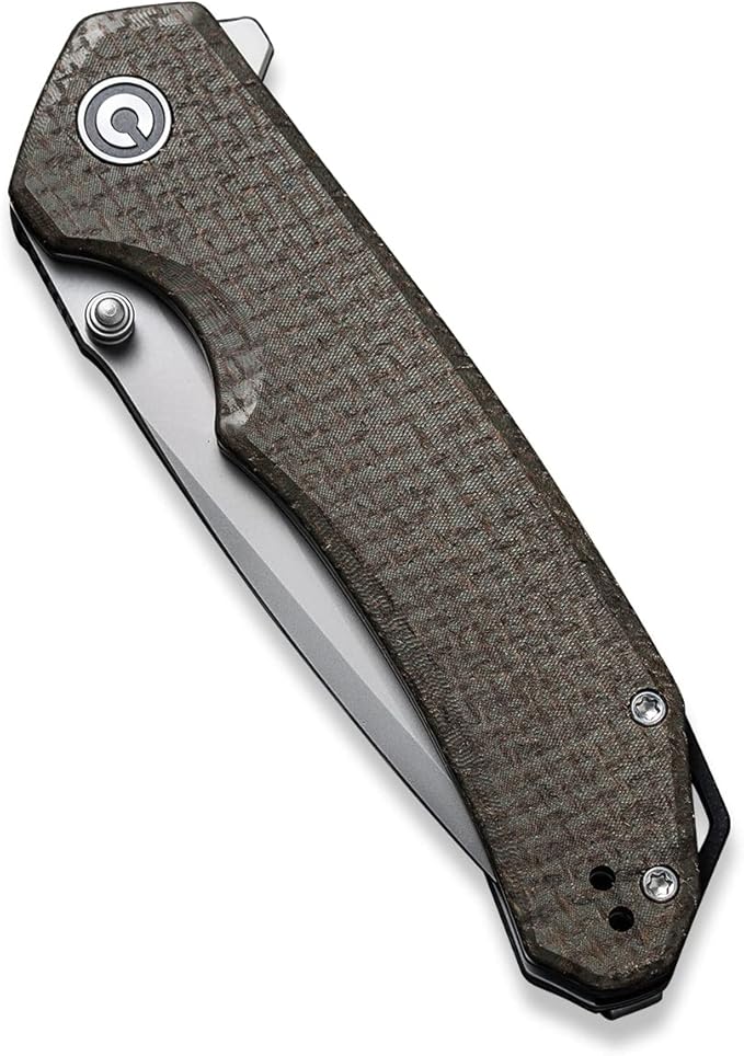 CIVIVI Brazen Pocket Knife,3.5-Inch Folding Knife Tanto D2 Blade,Micarta Outdoor Camping Hiking Knife with Thumb Studs and Flipper Opener,Unique Tool Gift for EDC Men Women C2023F