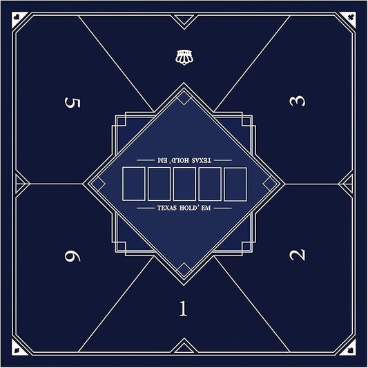 nuveti 24/31/39/47/55/63 inch Square Foldable 6-Player Texas Poker Card Tabletop Layout Portable Anti-Slip Rubber Board Game Mat Texas Hold'em Poker Mat for Family Game, Casino, Party