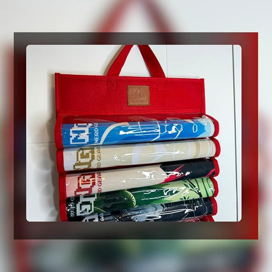 Nerd Gear Playmat Sanctuary - MTG Playmat Holder & Organizer Solution - Stores 12 TCG Mats + Tube - Ideal for Magic Playmats - Premium Playmat TCG Storage (Red)